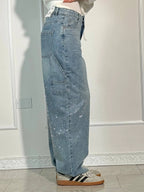 High-Waisted Glitter Baggy Jeans for Women