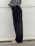 High-Waisted Glitter Baggy Jeans for Women