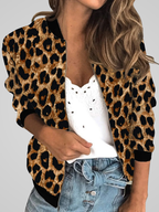 Veerle - Leopard Print Bomber Jacket
