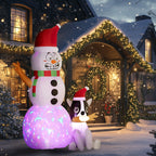 Joyful Inflatable Snowman with Adorable Dog Christmas Decoration