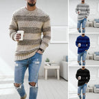 LAVINO - Men's Knit Sweater with Stripes