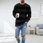 LAVINO - Men's Knit Sweater with Stripes
