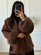 Chic Women's Lace-Up Winter Coat – Elegant Style for Every Size