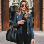 Women's Custom-Fit Leather Jacket with Zipper