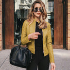 Women's Custom-Fit Leather Jacket with Zipper