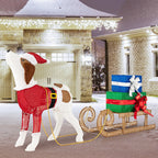 LED Light-Up Christmas Sleigh with Dog and Festive Presents