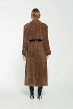 Extended Suede Overcoat