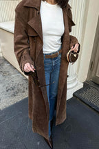 Extended Suede Overcoat