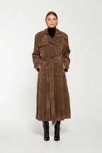 Extended Suede Overcoat