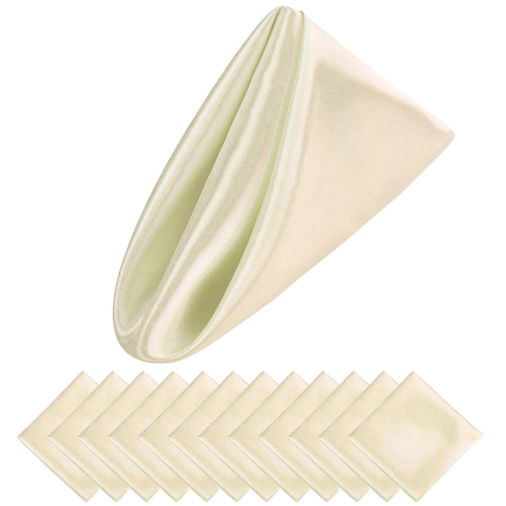 Elegant Satin Christmas Napkins - 30x30 cm Set of 12 for Luxurious Table Decor