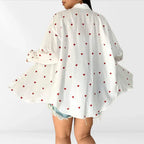 Carlita - Heart Print Oversized Blouse