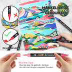 Double-Sided Acrylic Markers – 36 Markers, 72 Vivid Colors, Smudge-Free