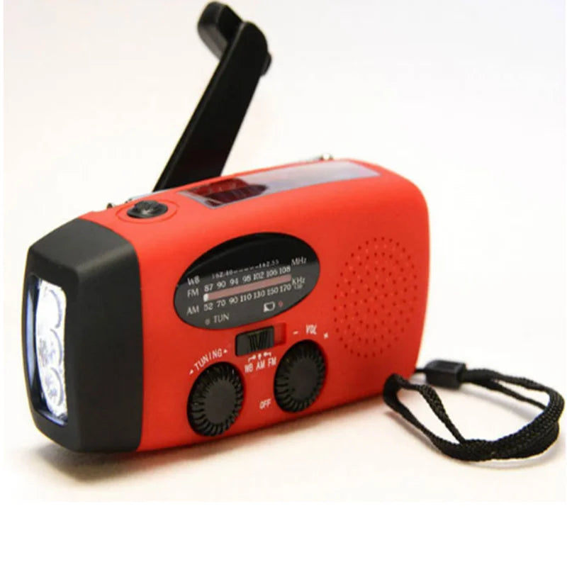 Compact Emergency Radio with Charging Capability and Weather Notifications