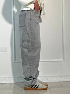 High-Waisted Glitter Baggy Jeans for Women