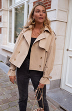 Autumn Women's Double-Breasted Short Trench Coat