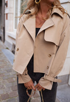Autumn Women's Double-Breasted Short Trench Coat