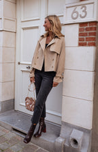 Autumn Women's Double-Breasted Short Trench Coat