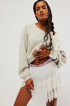Cozy Oversized Knit Set for Women: Sweater and Mini Skirt Combo