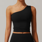 Chic Asymmetrical Slim Fit Sports Top for Women