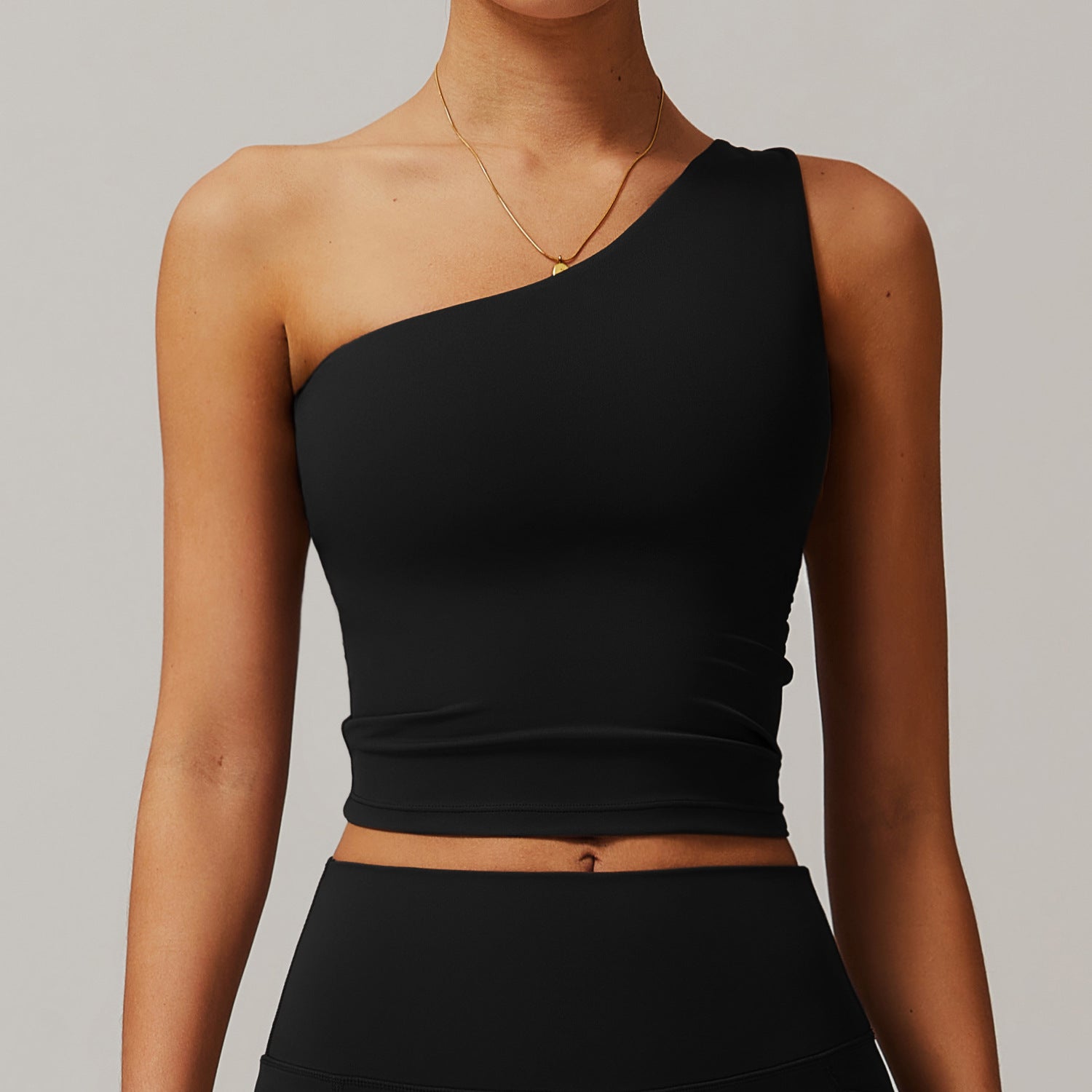 Chic Asymmetrical Slim Fit Sports Top for Women