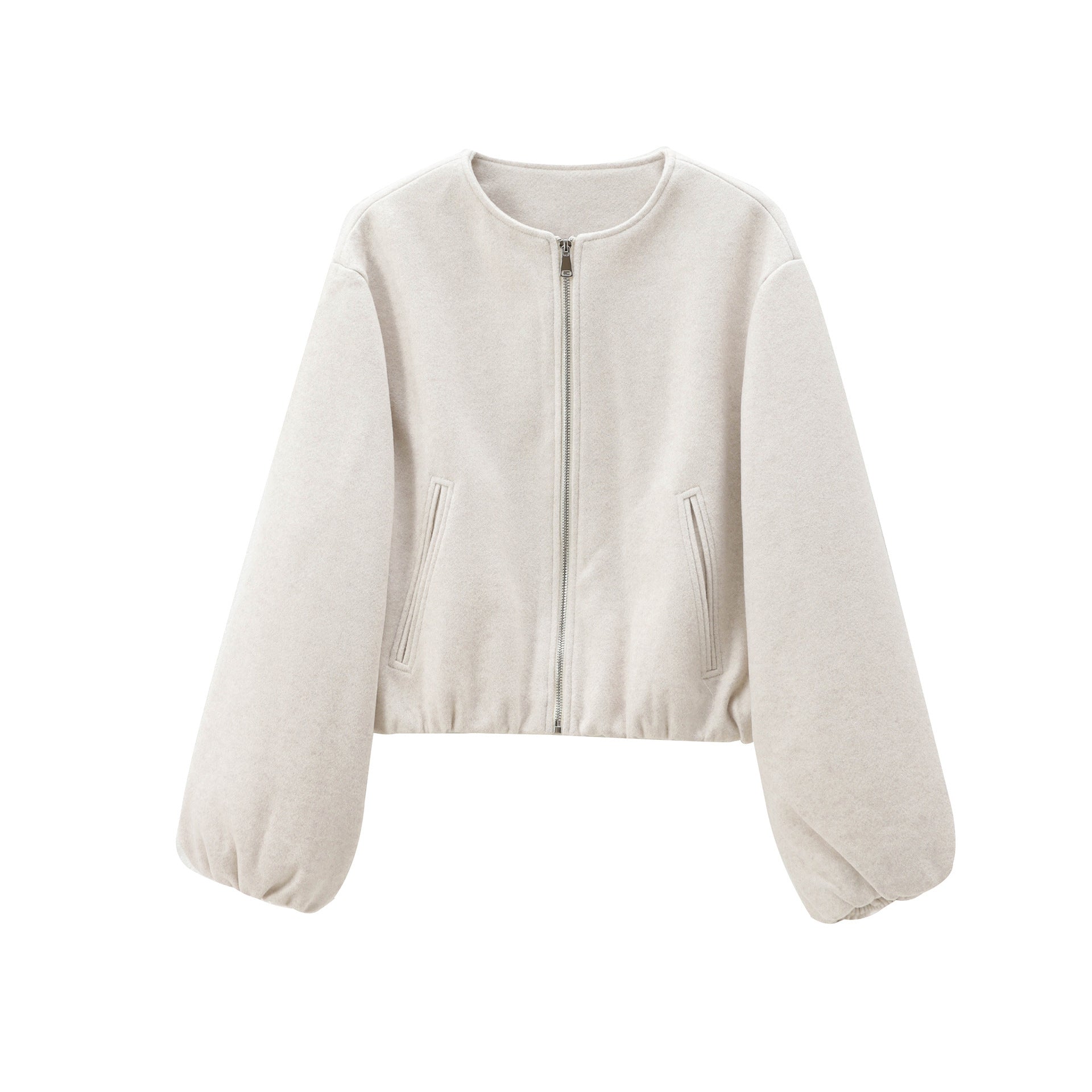Womens Cropped Bomber Jacket – Soft Fabric – Zip Closure – Casual Relaxed Fit