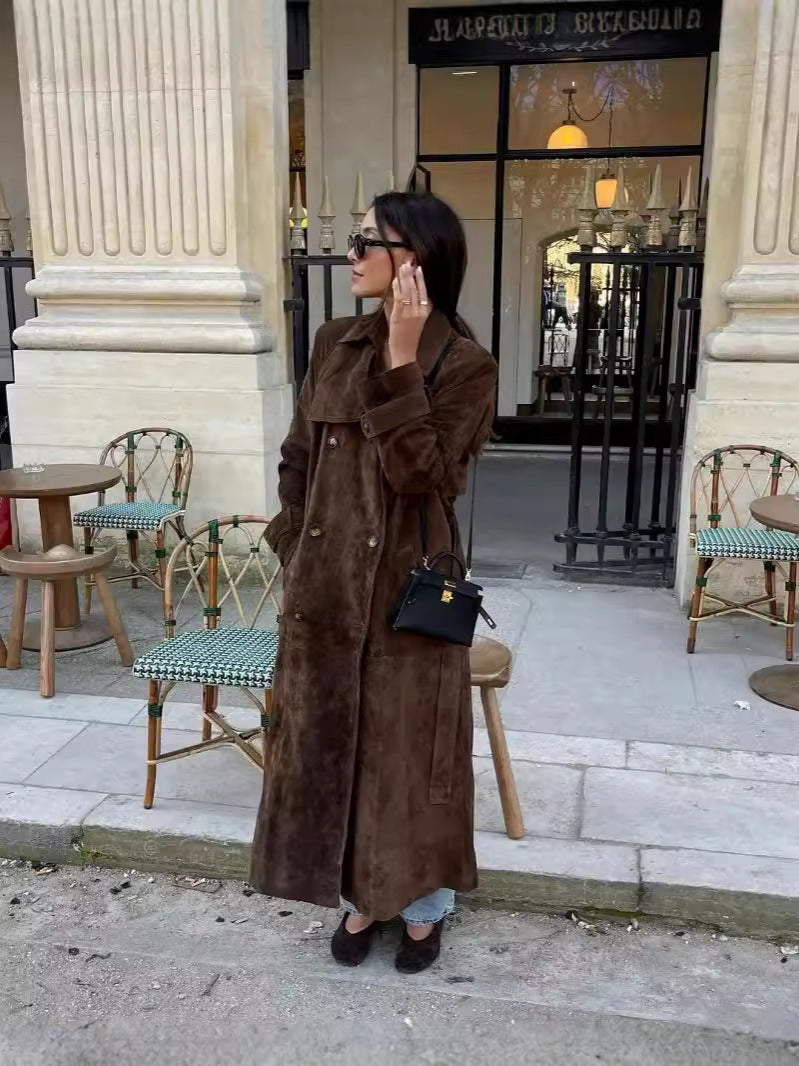 Chic Long Suede Coat | Camilla