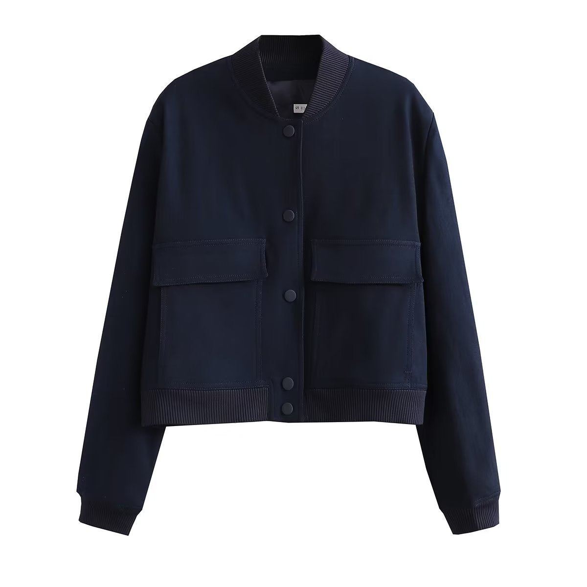 Women's Relaxed Fit Bomber Jacket – Soft Woven Fabric – Button Closure – Ribbed Cuffs