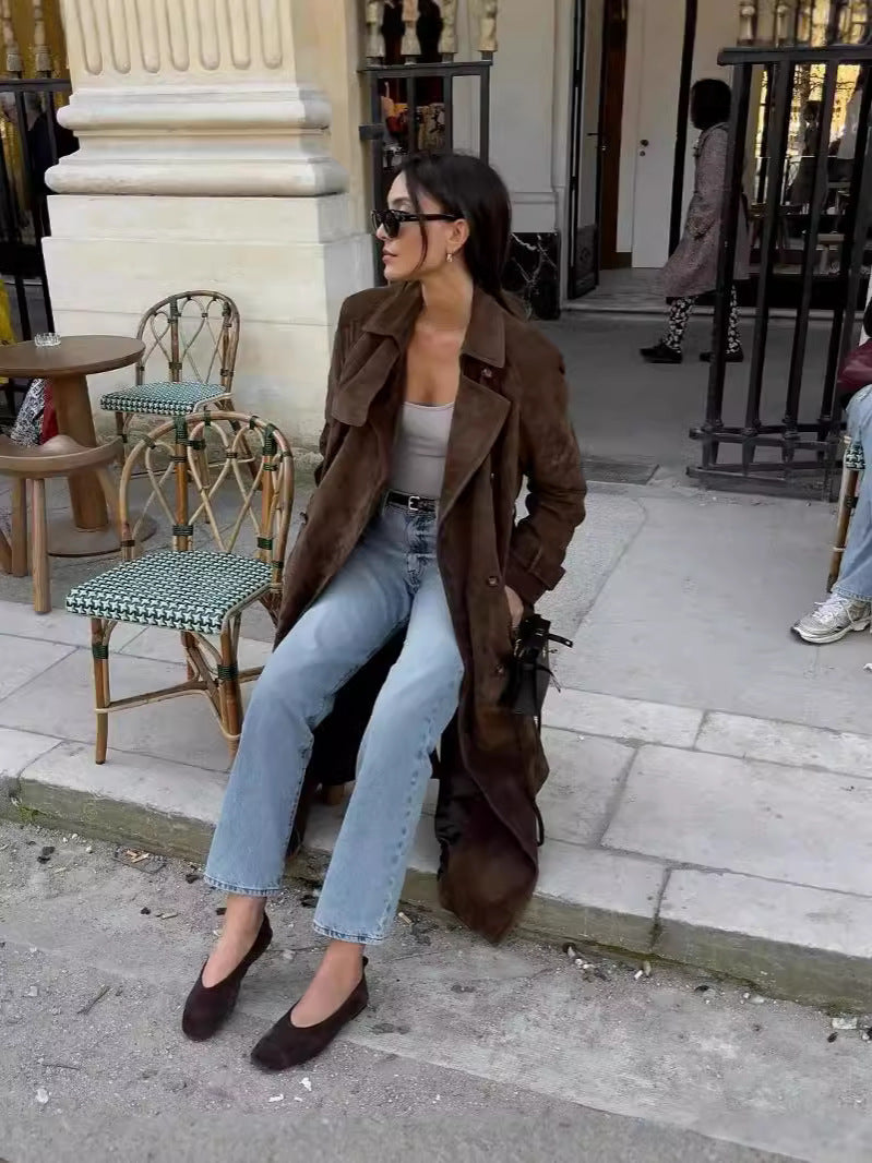 Chic Long Suede Coat | Camilla