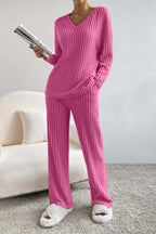 Cozy Ribbed Lounge Ensemble for Women