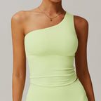 Chic Asymmetrical Slim Fit Sports Top for Women