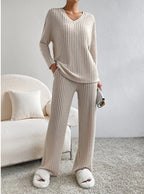 Cozy Ribbed Lounge Ensemble for Women