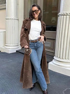 Chic Long Suede Coat | Camilla