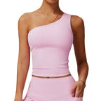 Chic Asymmetrical Slim Fit Sports Top for Women