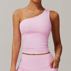 Chic Asymmetrical Slim Fit Sports Top for Women