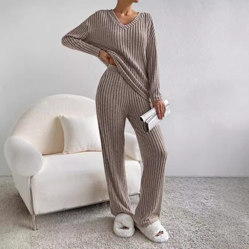 Cozy Ribbed Lounge Ensemble for Women