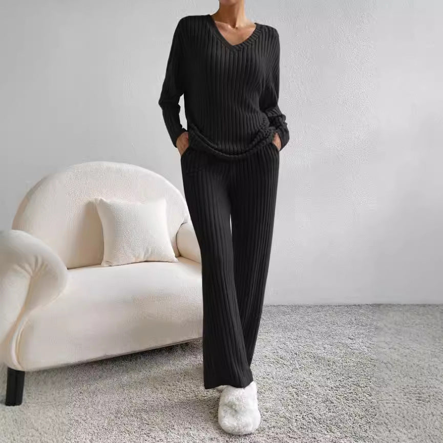 Cozy Ribbed Lounge Ensemble for Women