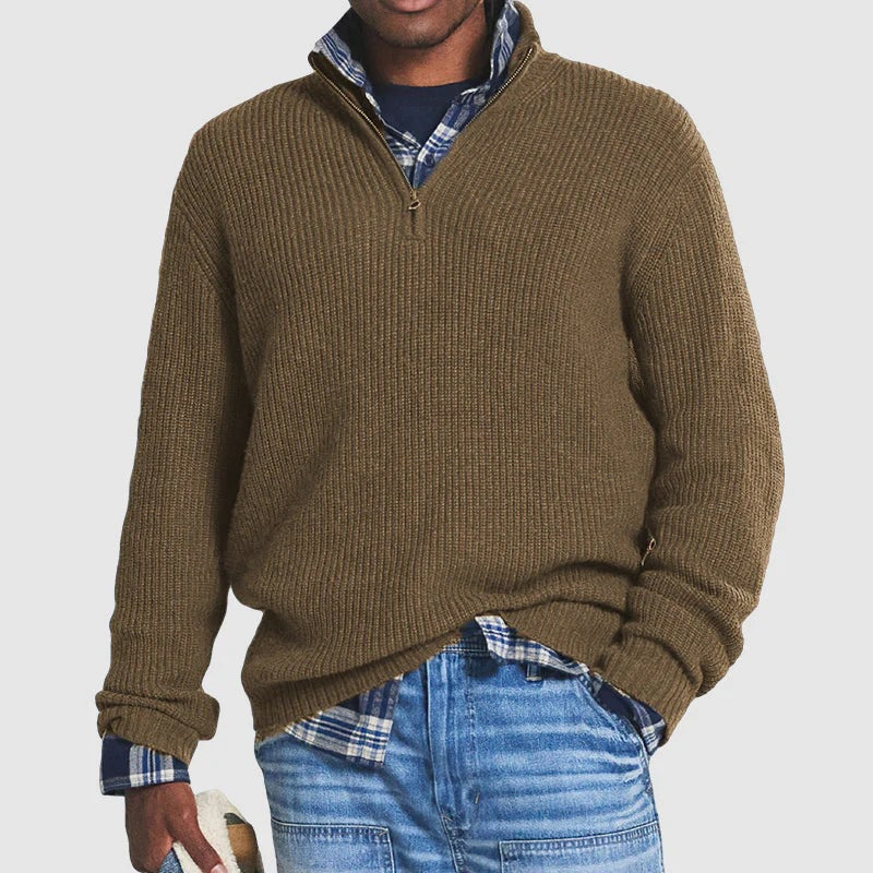 ZAVA - Men's Knitted Half-Zip Sweater