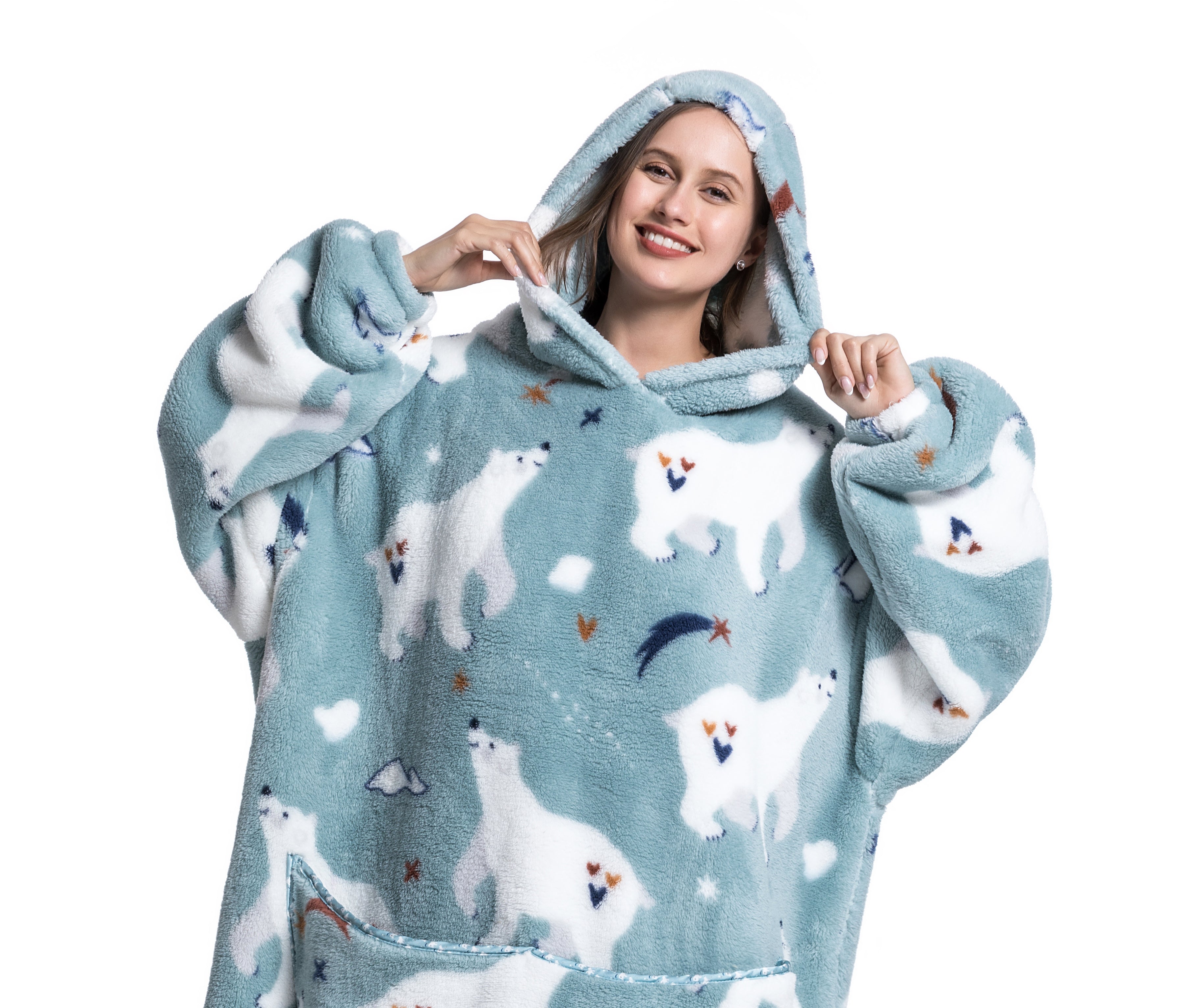 ICEY - Winter Fleece Hoodie Blanket