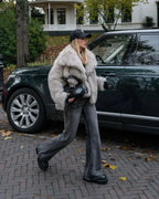 Elegant Faux Fur Women's Coat - Luxuriously Soft and Stylish