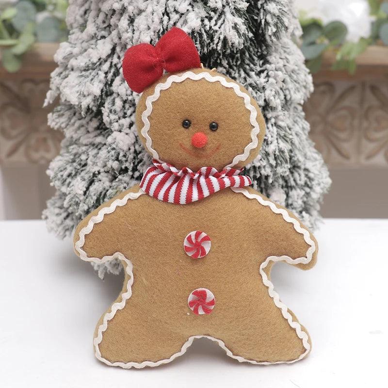Handmade Plush Gingerbread Christmas Ornament for Kids – Soft Holiday Decoration
