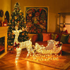 Glowing Sleigh Christmas Decoration with Sparkling Accents