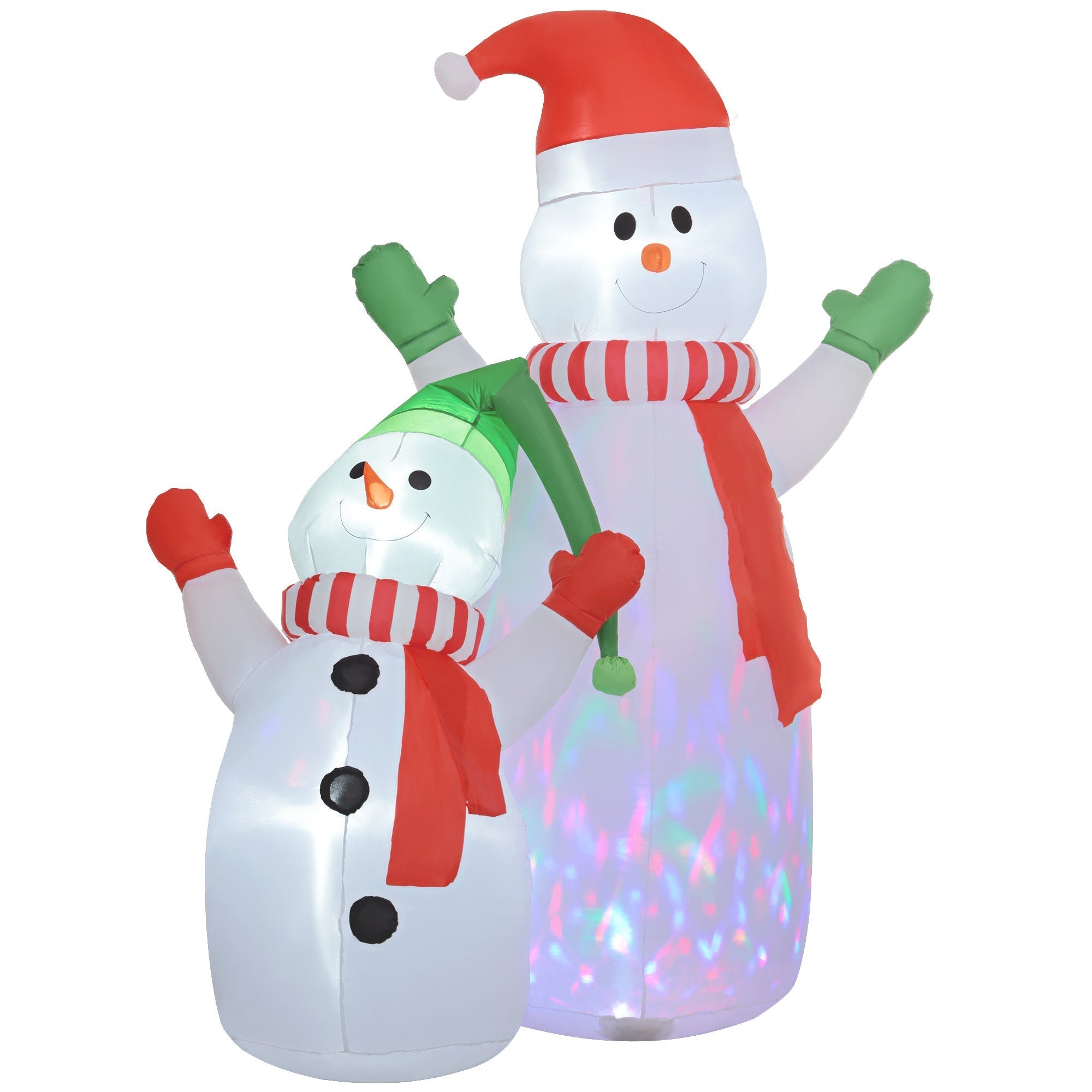 Adorable Large Snowman and Son Outdoor Figurine Duo