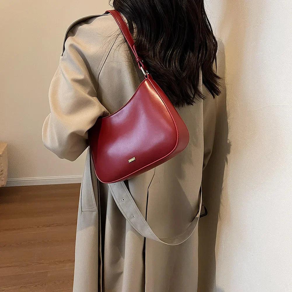 Adjustable Strap PU Leather Shoulder Bag