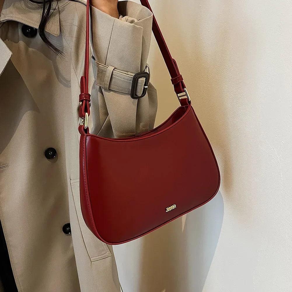 Adjustable Strap PU Leather Shoulder Bag