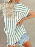 Bojana - Short Sleeve Striped Blouse