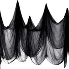 Spooky Black Gauze Hanging Decor for Halloween – Ideal for Walls, Fireplaces, and Doors