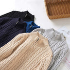 Men's Jumper – Cable Knit with Half Zip