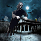 Garden Hanging Ghost Scarecrow - Halloween Decor and Bird Repellent