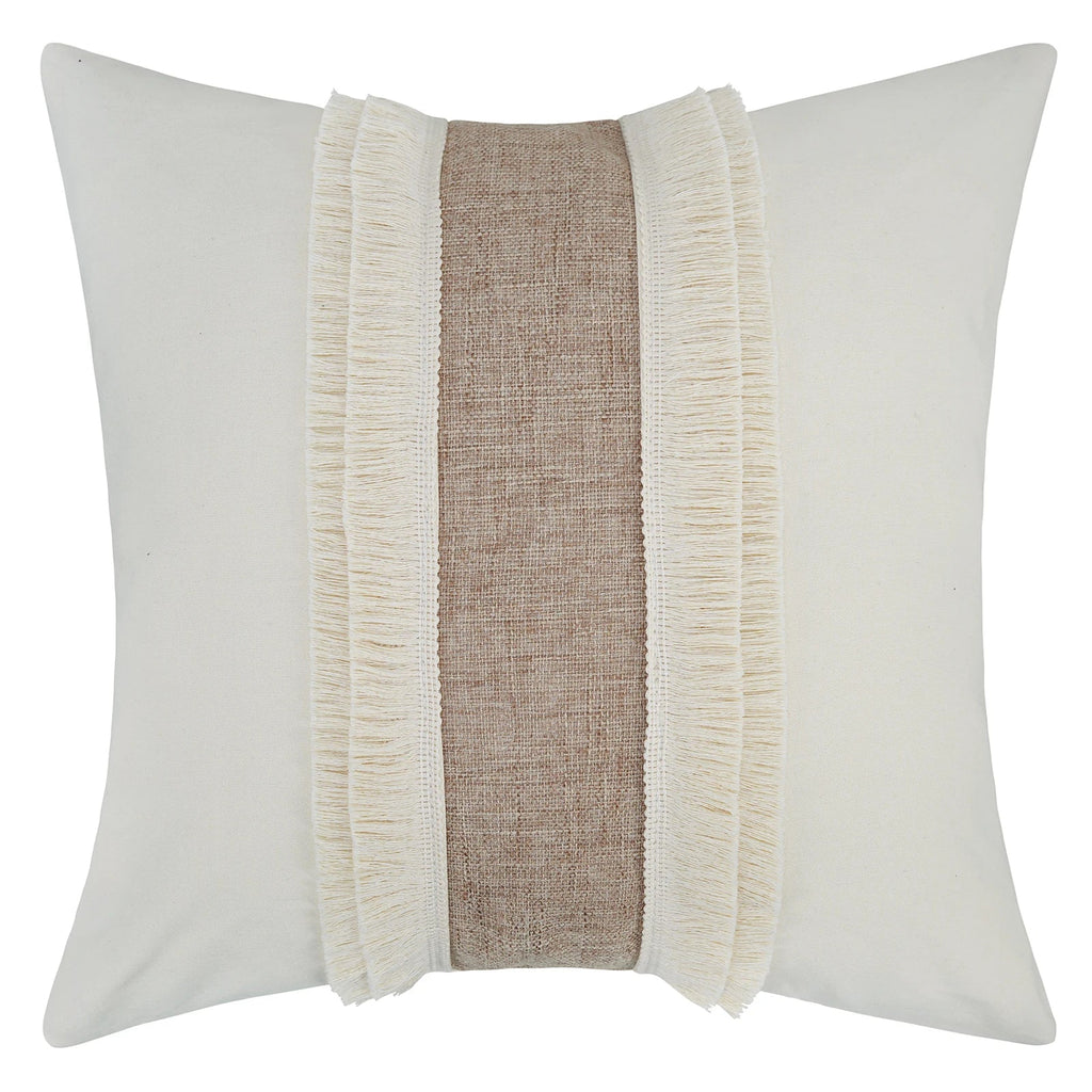 Patterned Beige Boho Throw Pillow