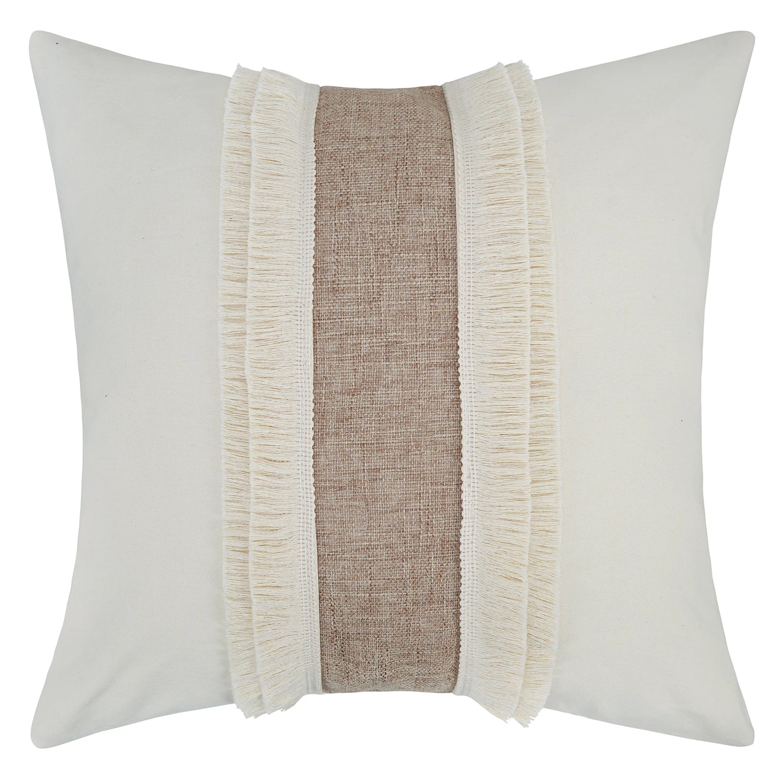 Patterned Beige Boho Throw Pillow